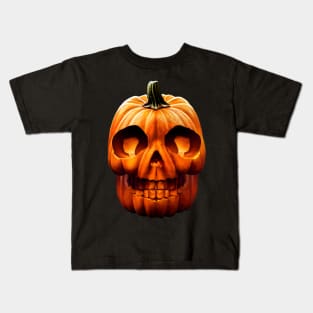 Scary Halloween Pumpkin Art Kids T-Shirt